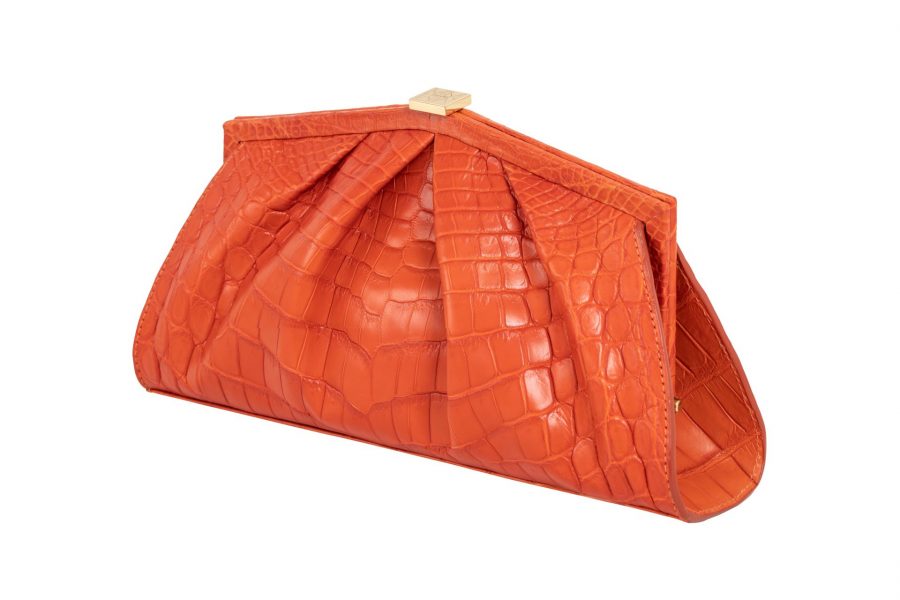 Muja Clutch Crocodile - Tangerine