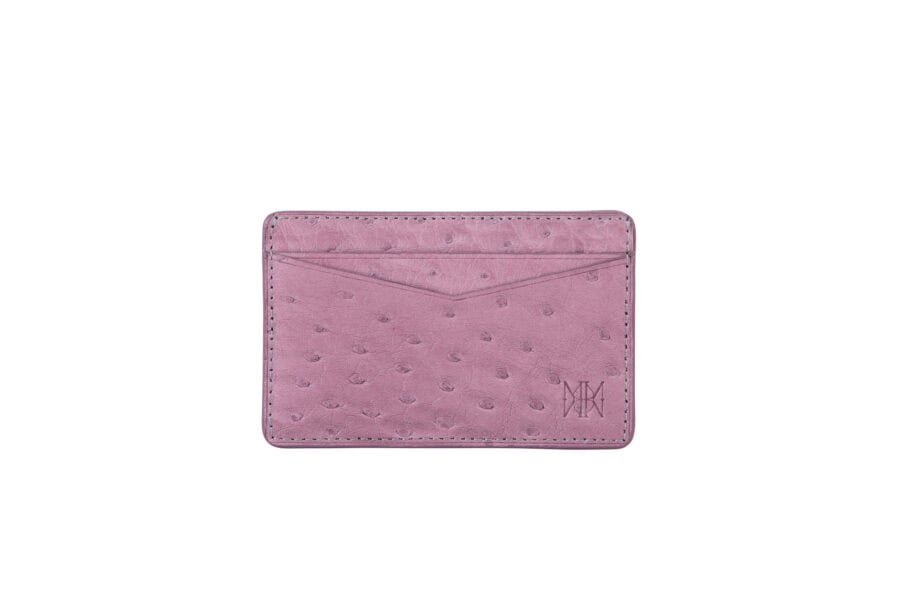 Women's V Cardholder Ostrich Quill