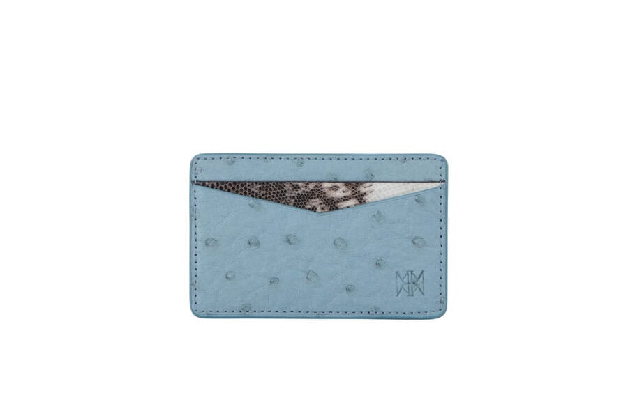 Women's V Cardholder Ostrich Quill