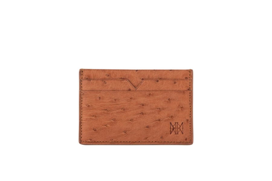 Men's V Cardholder Ostrich Quill